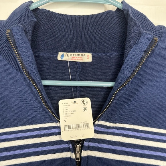 Free People Striped Navy Knit Long Sleeve Romper Small - Picture 4 of 6